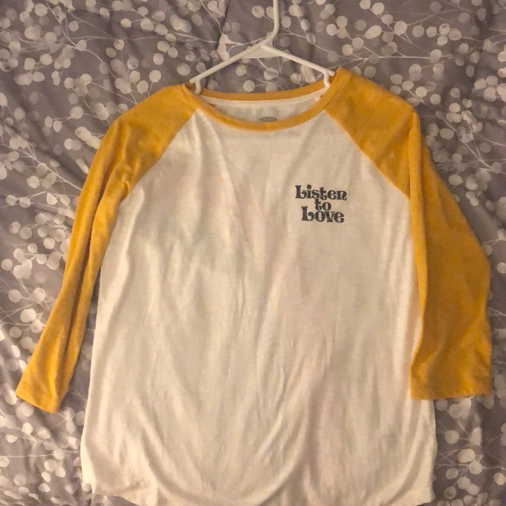 A Old Navy yellow and white long sleeve tee